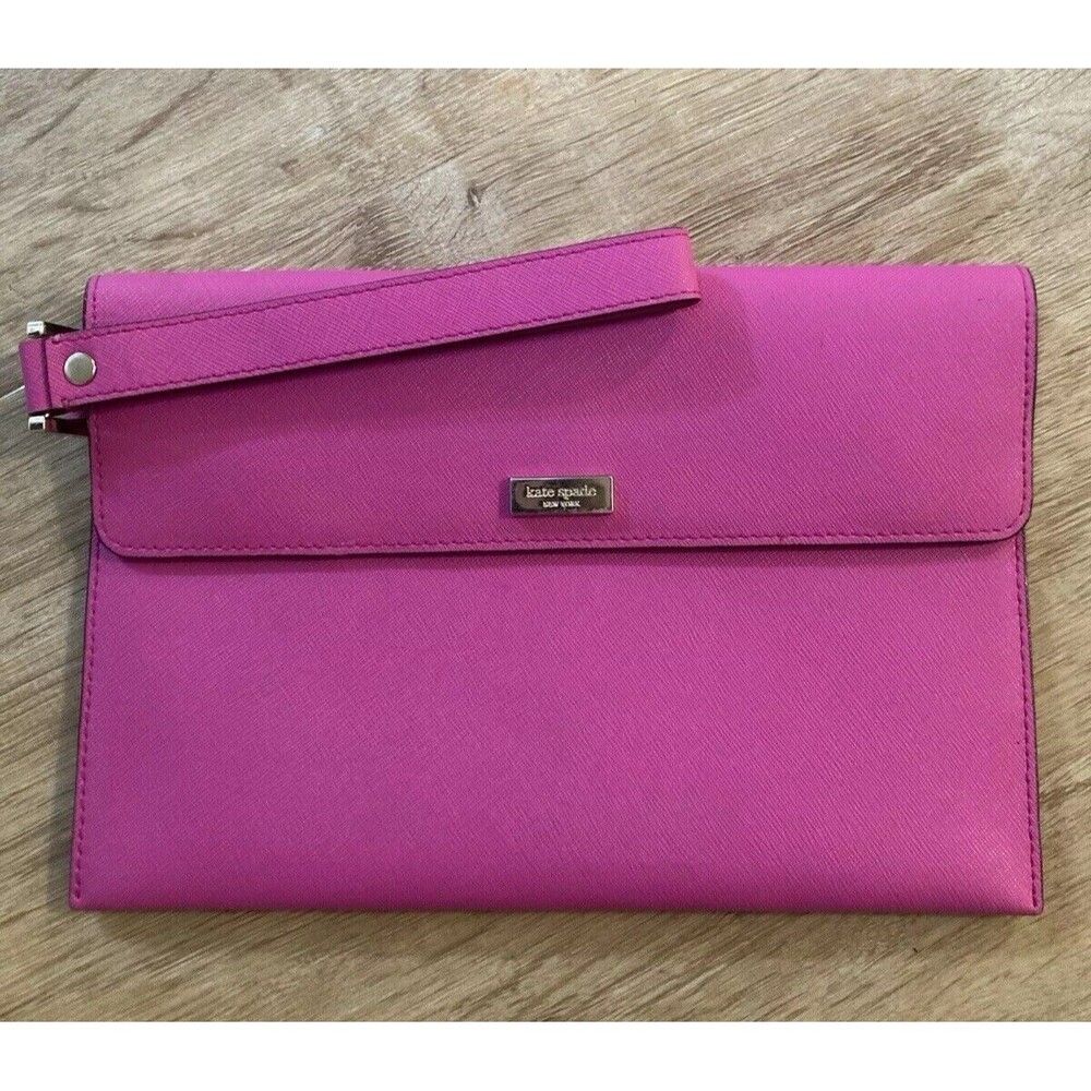 Kate Spade Wristlet Extra Large Wallet Barbie Pink Magnetic Closure EUC CA57710